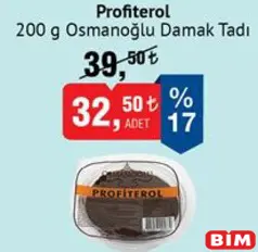 OSMANOĞLU DAMAK TADI PROFİTEROL 200 G fiyat ve kampanya bilgisi